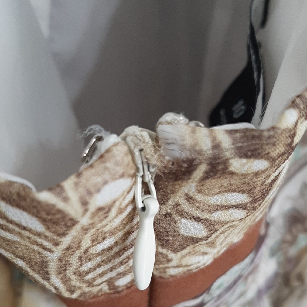 Jones New York Backless Patchwork Dress - Cream A… - image 4